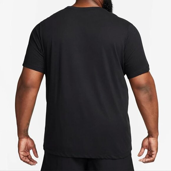 Nike Dri-FIT Black Swoosh Logo Athletic Training Short Sleeve T-shirt Size M - Picture 5 of 7